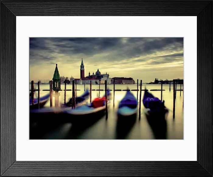 Framed Print : Gondolas with Bell tower of St Mark's Basilica in Background, St Mark's Square, Venice, Italy Framed Print : Gondolas with Bell tower of St Mark's Basilica in Background, St Mark's Square, Venice, Italy