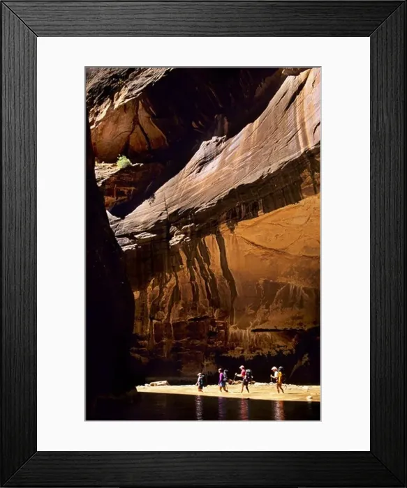 Framed Print : Hiking in the North Fork of the Virgin River in the Zion Narrows in Zion National Park, Utah Framed Print : Hiking in the North Fork of the Virgin River in the Zion Narrows in Zion National Park, Utah