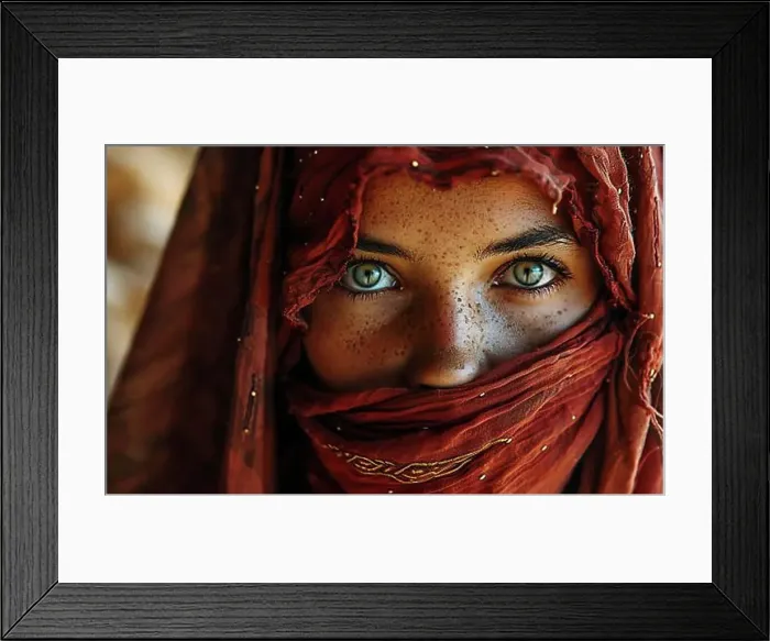 Framed Print : Member of North African from Tuareg tribe in traditional clothing, ai generated, AI generated Framed Print : Member of North African from Tuareg tribe in traditional clothing, ai generated, AI generated