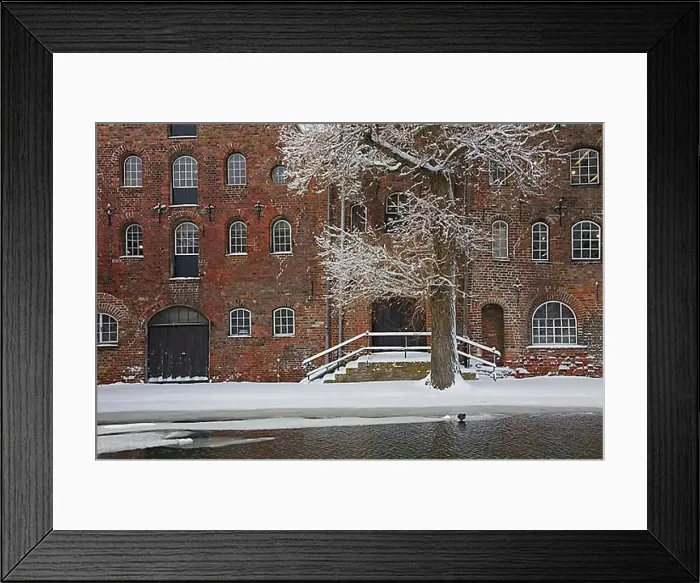 Framed Print : Historic salt warehouses in the snow in winter, Hanseatic city, Luebeck, Germany, Europe Framed Print : Historic salt warehouses in the snow in winter, Hanseatic city, Luebeck, Germany, Europe