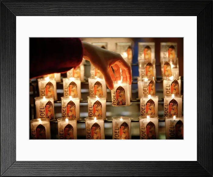 Framed Print : Christmas candles, Lyon, Rhone, France, Europe Framed Print : Christmas candles, Lyon, Rhone, France, Europe