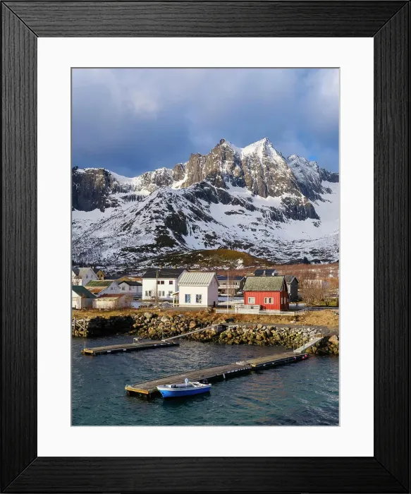 Framed Print : Village Mefjordvaer. The island Senja during winter in the north of Norway. Europe, Norway, Senja, March Framed Print : Village Mefjordvaer. The island Senja during winter in the north of Norway. Europe, Norway, Senja, March