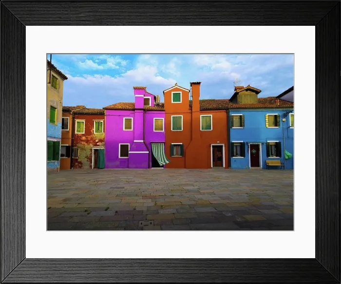 Framed Print : Italy, Colorful Apartment Buildings; Venice Framed Print : Italy, Colorful Apartment Buildings; Venice