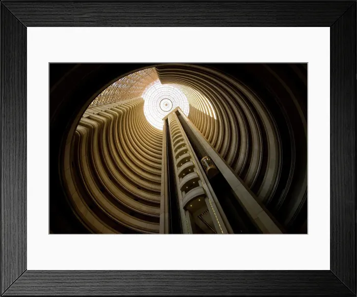 Framed Print : Looking upwards inside a hotel in Santiago, Chile; Santiago, Chile Framed Print : Looking upwards inside a hotel in Santiago, Chile; Santiago, Chile