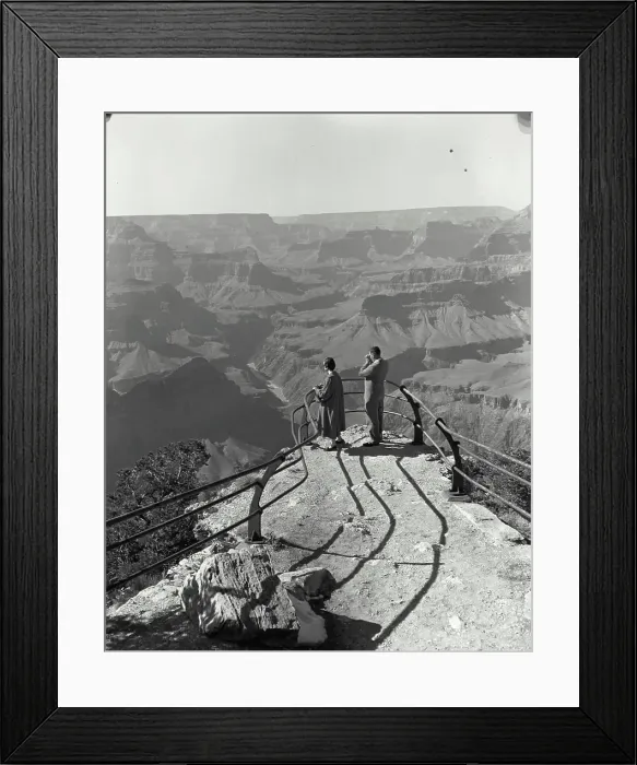 Framed Print : Vintage Photograph. View from lookout point over Grand Canyon Framed Print : Vintage Photograph. View from lookout point over Grand Canyon