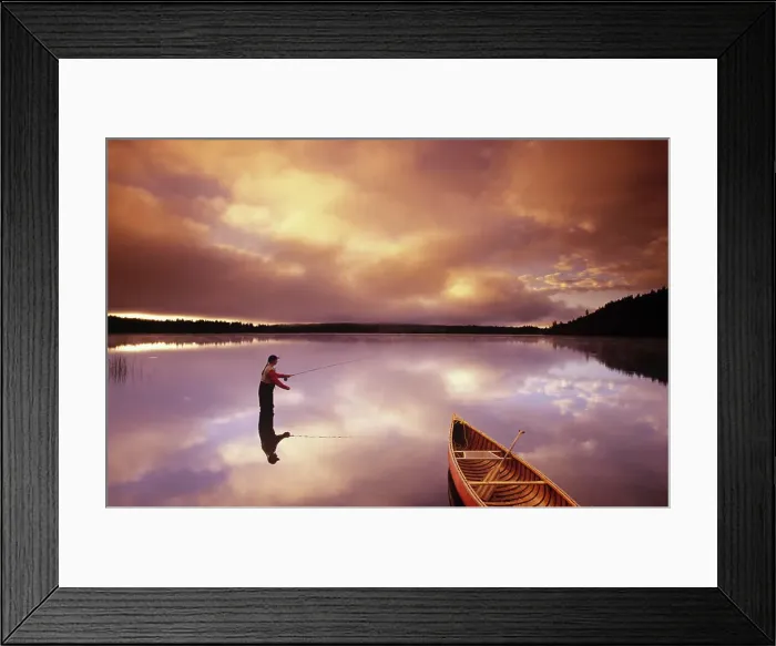 Framed Print : fly fishing on 108 Mile Lake, British Columbia, Canada Framed Print : fly fishing on 108 Mile Lake, British Columbia, Canada