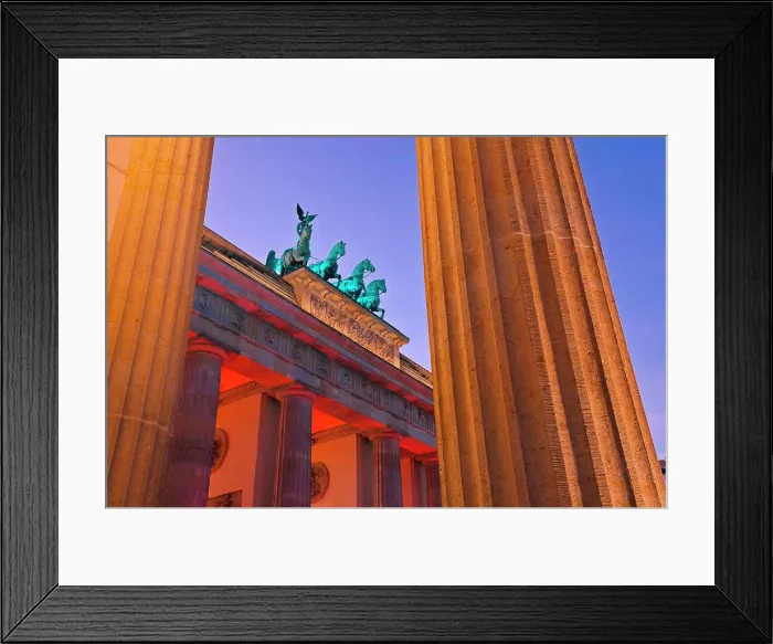 Framed Print : City gate lit up at dusk, Brandenburg Gate, Berlin, Germany Framed Print : City gate lit up at dusk, Brandenburg Gate, Berlin, Germany