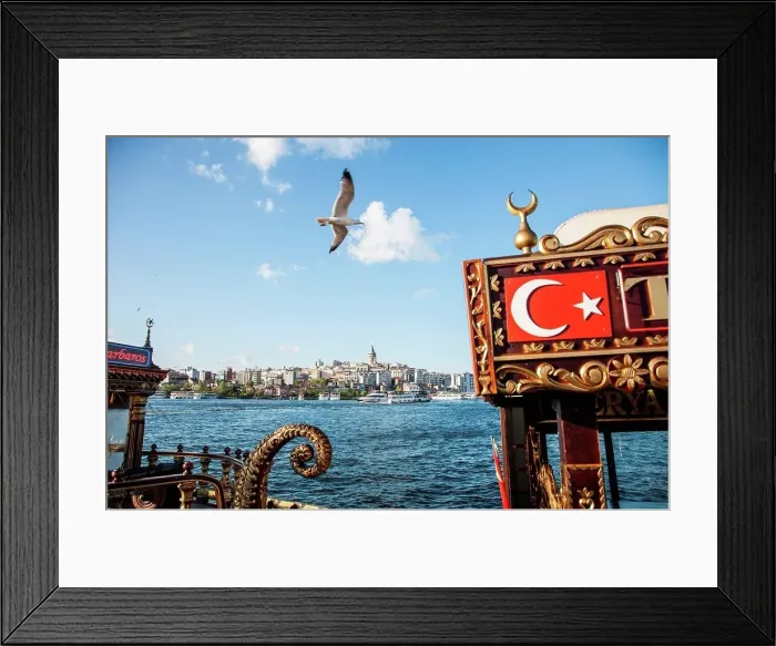 Framed Print : Turkish flag in Istanbul, Turkey Framed Print : Turkish flag in Istanbul, Turkey