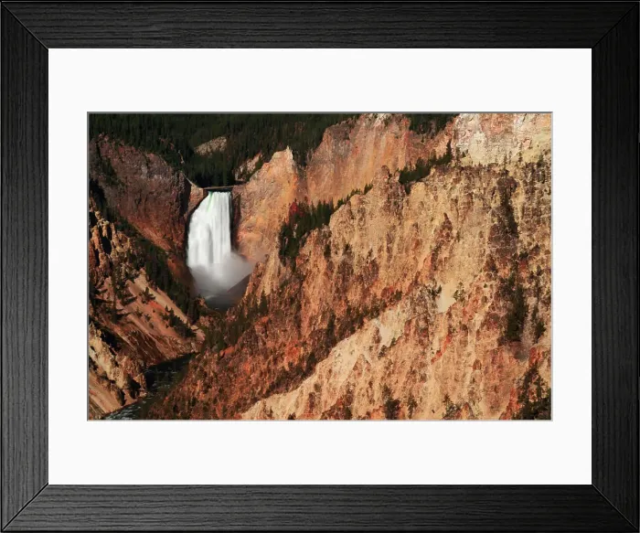 Framed Print : Lower Yellowstone Falls in the Grand Canyon of the Yellowstone In Yellowstone National Park in Wyoming