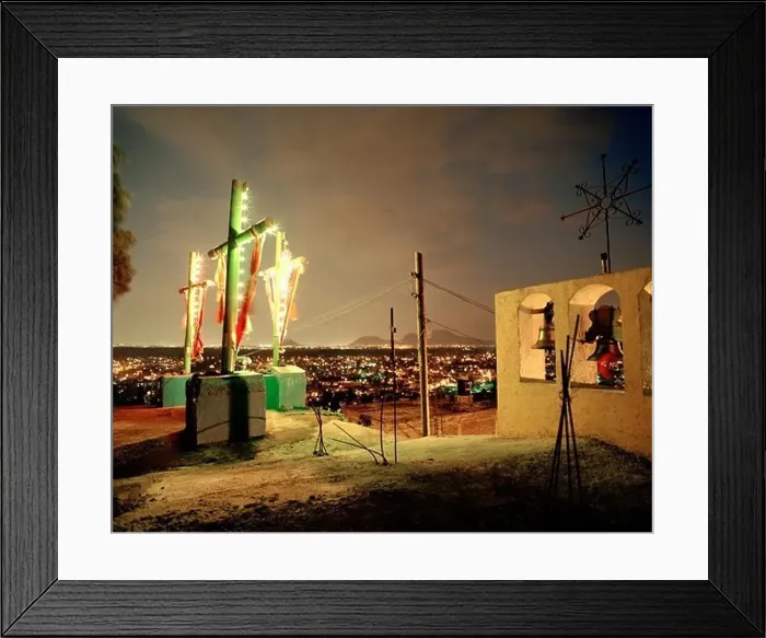 Framed Print : Illuminated roof of a church in the evening, view at Mexico City, Mexico, America Framed Print : Illuminated roof of a church in the evening, view at Mexico City, Mexico, America