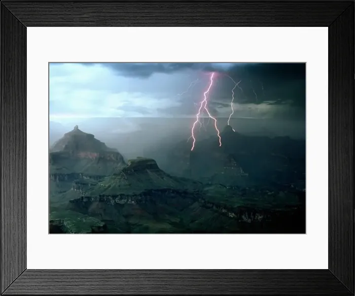 Framed Print : Lightning Strikes the Grand Canyon Framed Print : Lightning Strikes the Grand Canyon