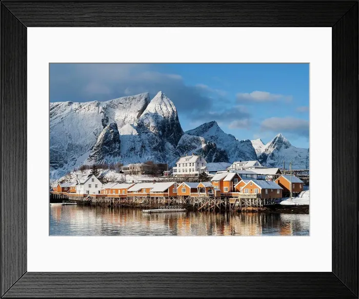Framed Print : Winter at Sakrisoy village on the Lofoten islands Framed Print : Winter at Sakrisoy village on the Lofoten islands