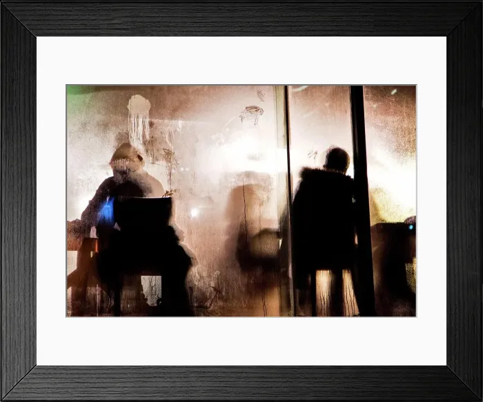 Framed Print : Steamy coffee shop in winter Framed Print : Steamy coffee shop in winter