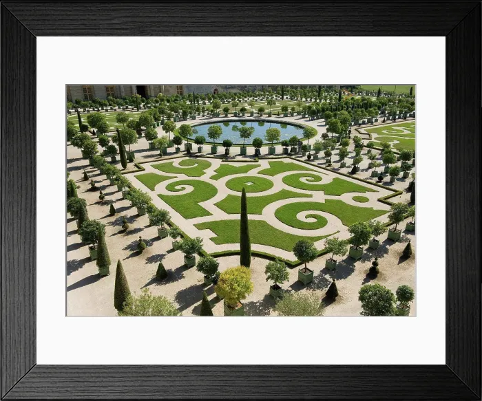 Framed Print : Orangery garden area and ornamental pond, Palace of Versailles, Versailles, France, september