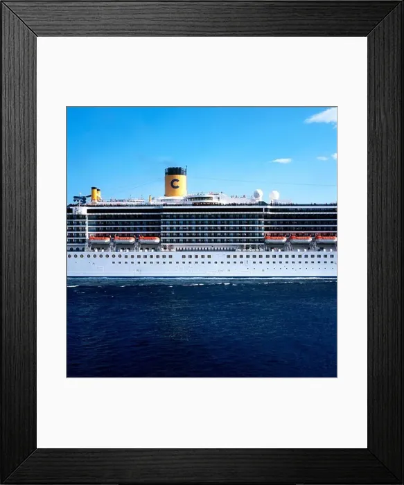Framed Print : Cruise ship on Adria, Dalmatia, Croatia