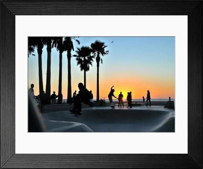 Framed Print : Skateboarders at Venice Beach at sunset, Santa Monica, Los Angeles, Los Angeles, California, USA, America Framed Print : Skateboarders at Venice Beach at sunset, Santa Monica, Los Angeles, Los Angeles, California, USA, America