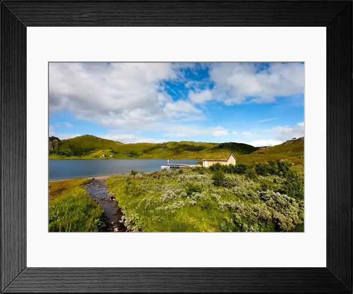Framed Print : House at Lake, Vestvagoya island, Lofoten Islands, North Norway, Norway Framed Print : House at Lake, Vestvagoya island, Lofoten Islands, North Norway, Norway