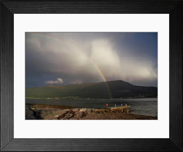 Framed Print : A double rainbow of a fjord in Norway Framed Print : A double rainbow of a fjord in Norway