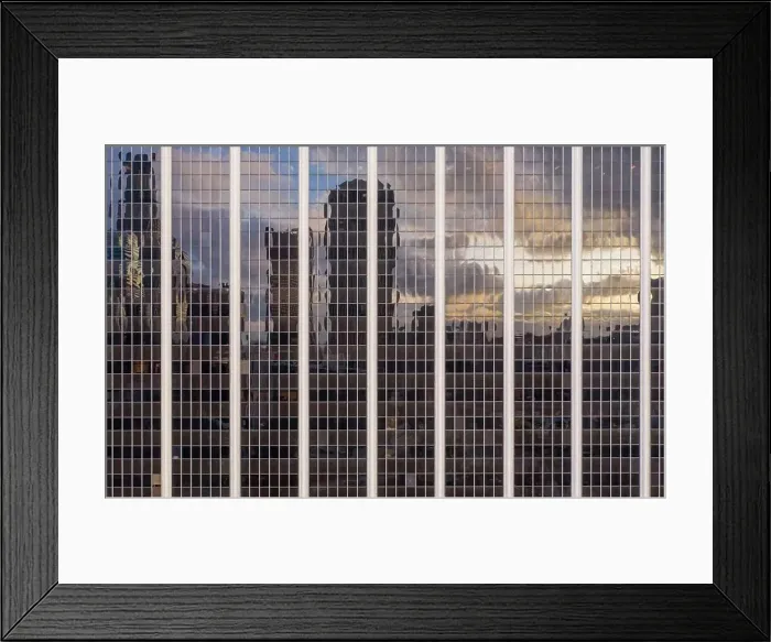 Framed Print : Aerial nighttime shots over downtown los angeles