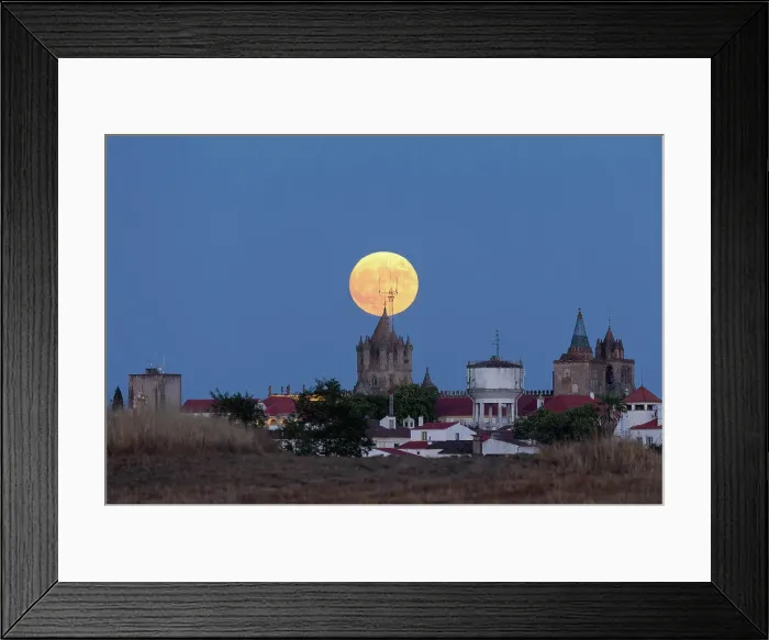 Framed Print : Full moon in catedral Portugal