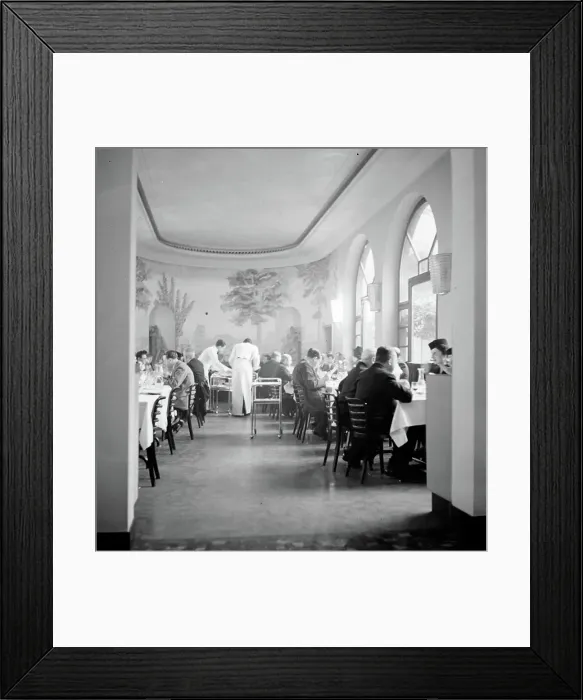 Framed Print : Poll photo collection. Visit to Milan. Interior of restaurant Gianini. 1937. Italy, Milan Framed Print : Poll photo collection. Visit to Milan. Interior of restaurant Gianini. 1937. Italy, Milan