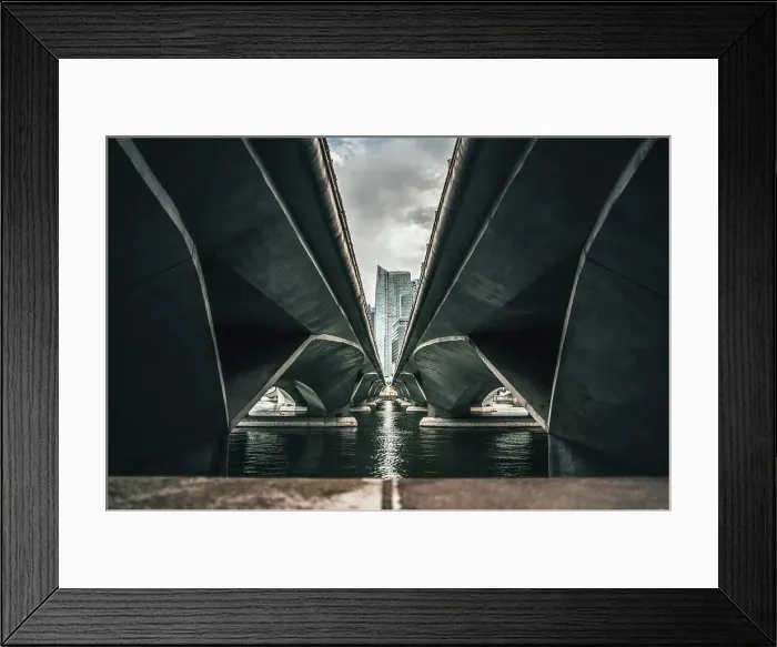 Framed Print : Symmetrical Overpass Going Over a River in Singapore Framed Print : Symmetrical Overpass Going Over a River in Singapore