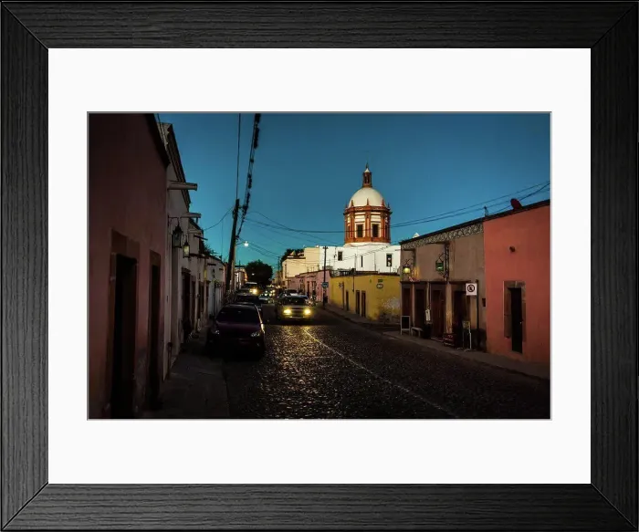 Framed Print : Old Mexican town at night Mineral de Pozos