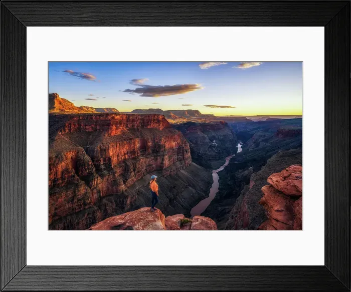 Framed Print : Woman Watching the Sunset Toroweap Overlook in the Grand Canyon Framed Print : Woman Watching the Sunset Toroweap Overlook in the Grand Canyon