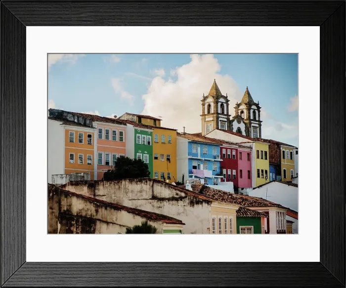 Framed Print : colorful houses in the old town of Salvador, Brazil, Bahia, South America Framed Print : colorful houses in the old town of Salvador, Brazil, Bahia, South America