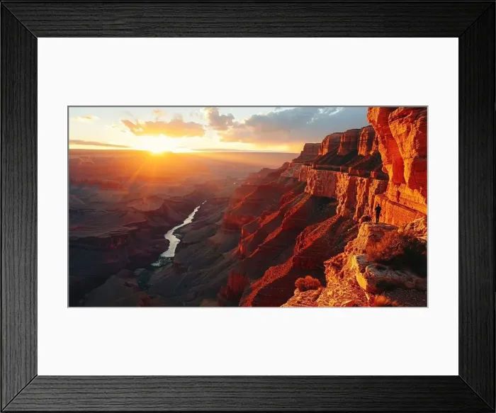 Framed Print : Generative AI Canyon silhouette Framed Print : Generative AI Canyon silhouette