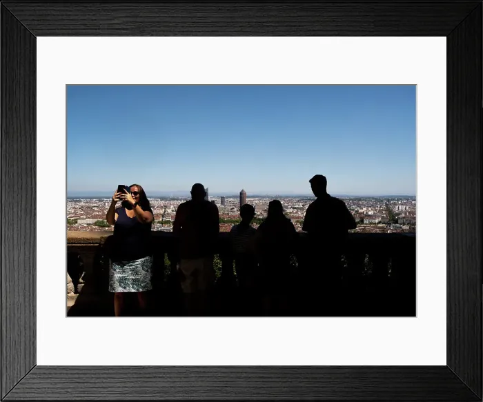 Framed Print : France, Lyon on 07 / 08 / 2020. Illustration of daily life in Lyon Framed Print : France, Lyon on 07 / 08 / 2020. Illustration of daily life in Lyon