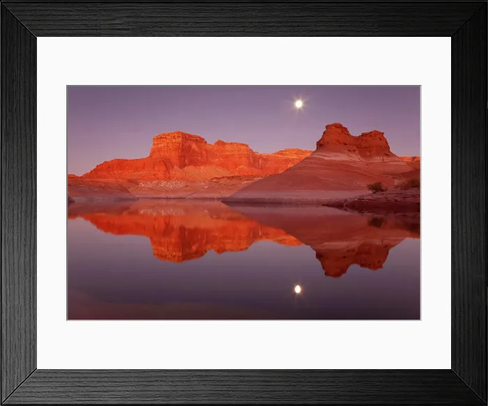 Framed Print : Reflection of cliffs in the lake, Lake Powell, Face Canyon, Glen Canyon National Recreation Area, Utah, USA