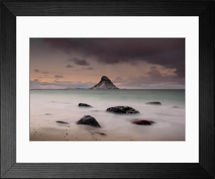 Framed Print : Winter sunset on Puffin Island, Andenes, Nordland, Norway Framed Print : Winter sunset on Puffin Island, Andenes, Nordland, Norway