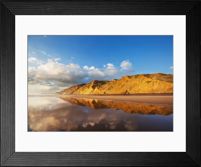 Framed Print : Beautiful landscapes it the Ocean Beach, New Zealand. Inspiring natural and travel background Framed Print : Beautiful landscapes it the Ocean Beach, New Zealand. Inspiring natural and travel background