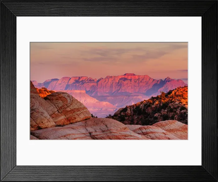 Framed Print : Zion National Park. Beautiful unspiring natural landscapes. Peak in Zion Park at sunset Framed Print : Zion National Park. Beautiful unspiring natural landscapes. Peak in Zion Park at sunset