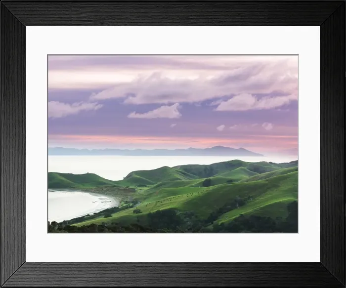 Framed Print : Beautiful landscapes it the Ocean Beach, New Zealand. Inspiring natural and travel background Framed Print : Beautiful landscapes it the Ocean Beach, New Zealand. Inspiring natural and travel background