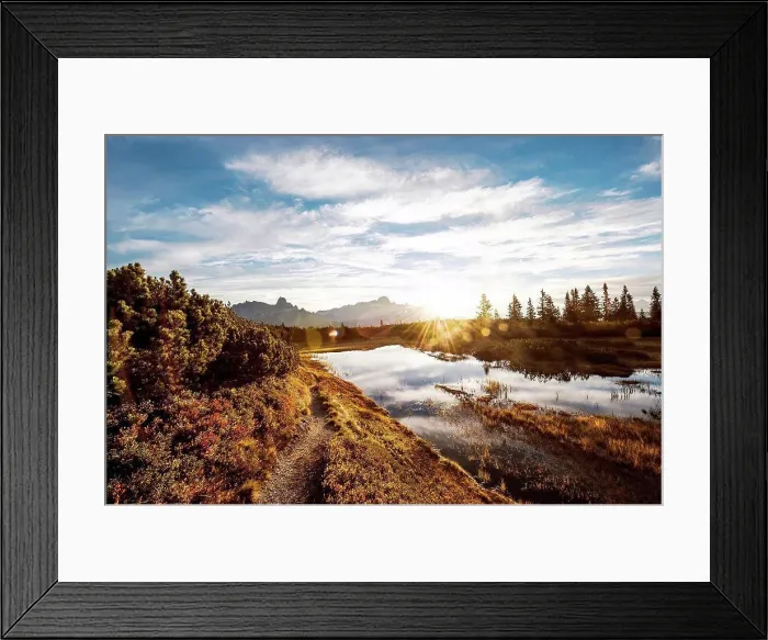 Framed Print : Schwarze Lacke lake at autumn sunrise Framed Print : Schwarze Lacke lake at autumn sunrise