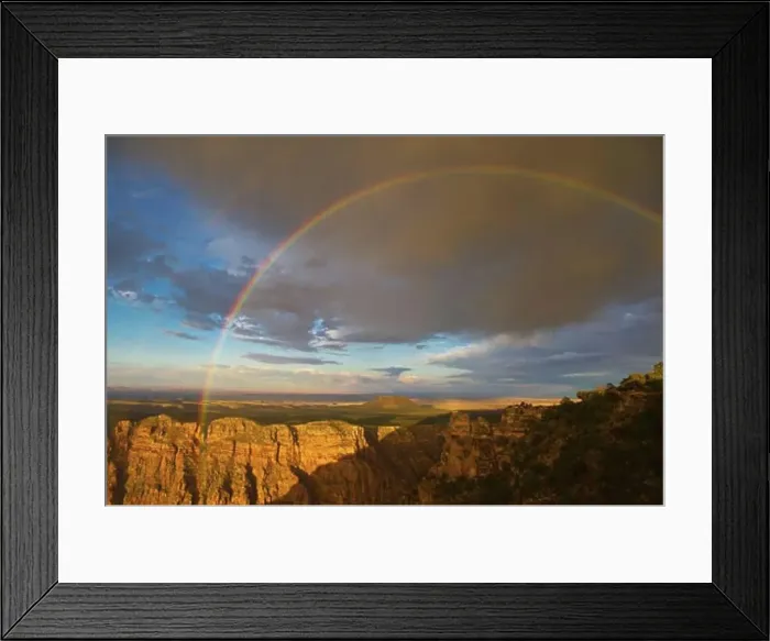 Framed Print : Rainbow and clouds over Grand Canyon, Arizona