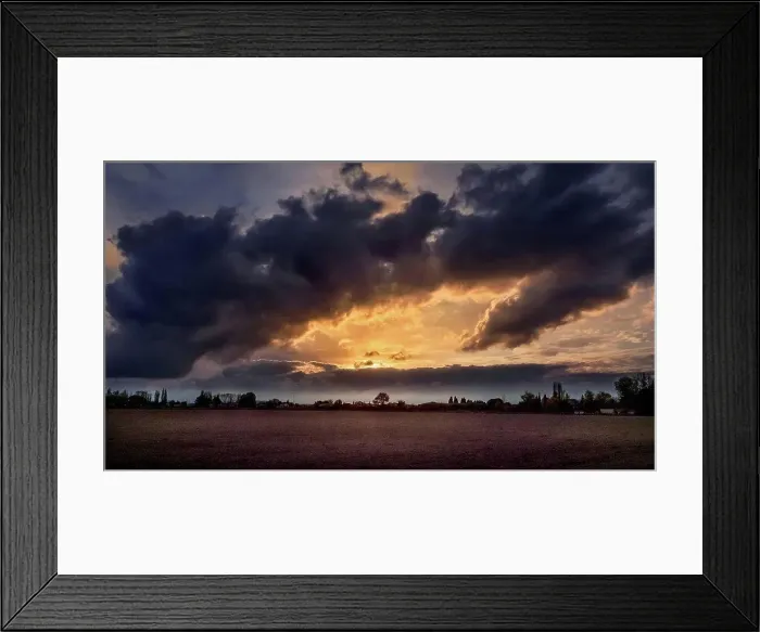 Framed Print : Sunset at Coursan in autumn