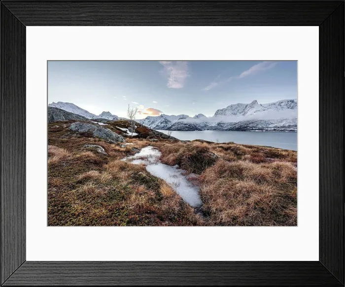Framed Print : Winter dream at the Oksfjord in Northern Norway Framed Print : Winter dream at the Oksfjord in Northern Norway