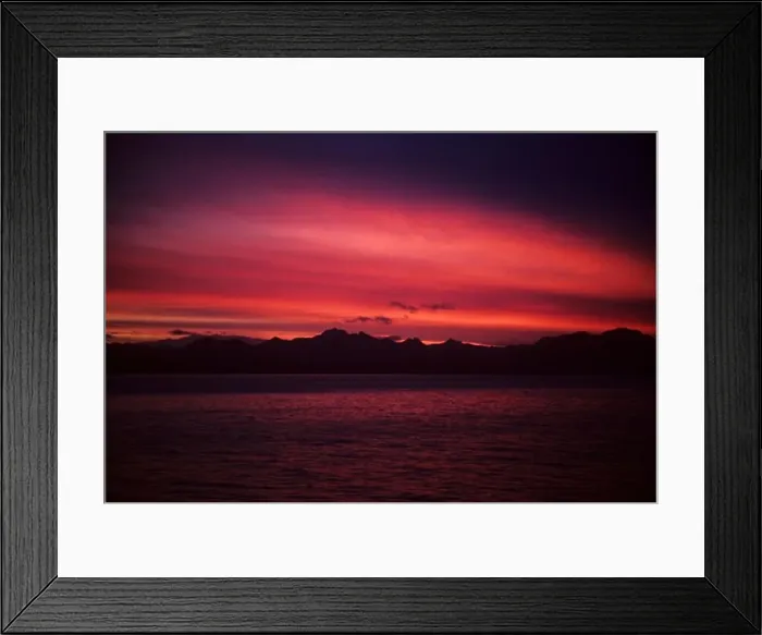 Framed Print : CHILE, SOUTHERN PATAGONIA, SUNSET IN CHILEAN FJORDS Framed Print : CHILE, SOUTHERN PATAGONIA, SUNSET IN CHILEAN FJORDS