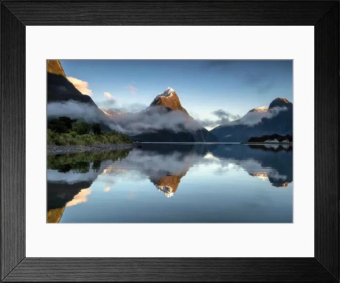 Framed Print : Mitre Peak reflected at Milford Sound Framed Print : Mitre Peak reflected at Milford Sound