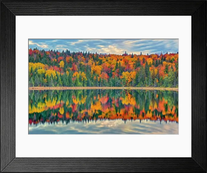 Framed Print : Autumn colors reflected in Lac Modène Framed Print : Autumn colors reflected in Lac Modène