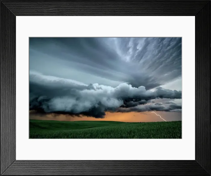 Framed Print : Tornado warned storm with lightning flashing over field in rural southern Saskatchewan Canada Framed Print : Tornado warned storm with lightning flashing over field in rural southern Saskatchewan Canada