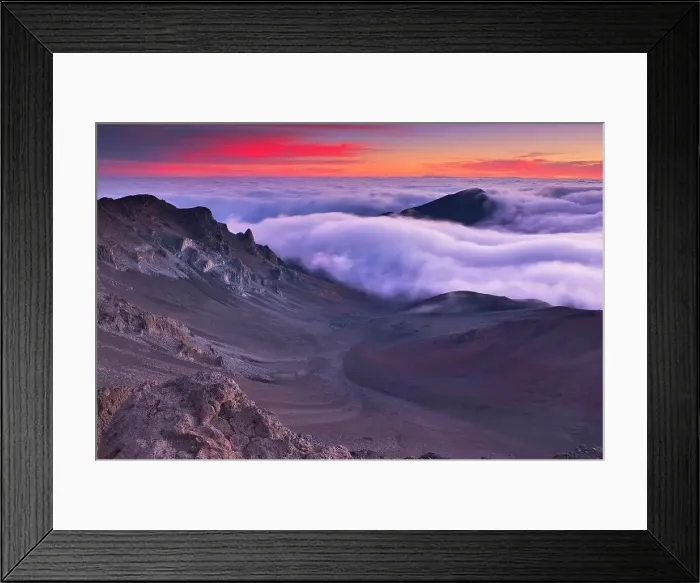 Framed Print : Sea of clouds over a volcanic mountain, Haleakala, Maui, Hawaii, USA Framed Print : Sea of clouds over a volcanic mountain, Haleakala, Maui, Hawaii, USA