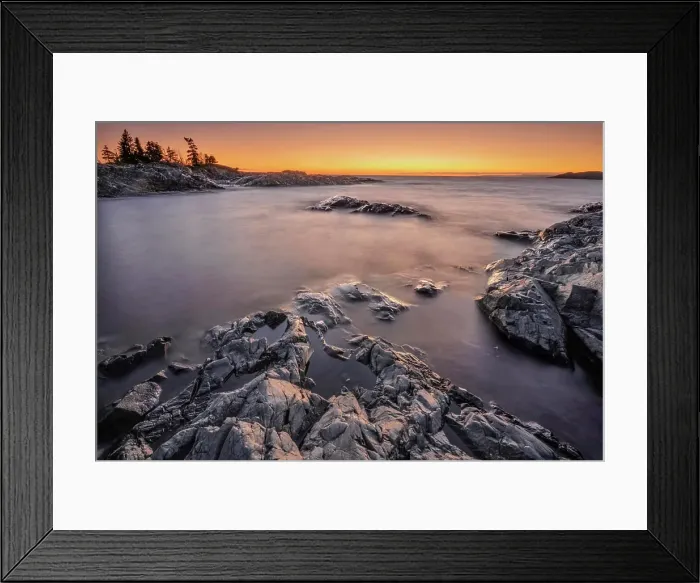 Framed Print : Sunset on Lake Superior, Wawa, Ontario, Canada