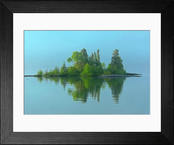 Framed Print : Caron Island reflection on Lake Superior Rossport Ontario Canada Framed Print : Caron Island reflection on Lake Superior Rossport Ontario Canada