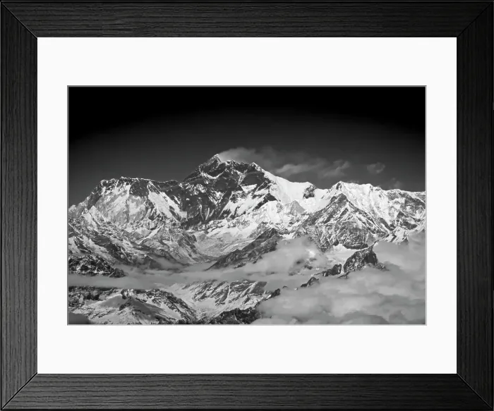 Framed Print : Mt Everest with its customary plume of cloud blowing off the summit, seen from 7000 meters Himalayan Mountains Nepal Framed Print : Mt Everest with its customary plume of cloud blowing off the summit, seen from 7000 meters Himalayan Mountains Nepal