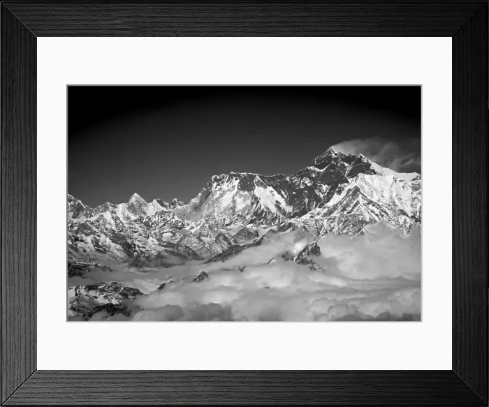 Framed Print : Mt Everest with its customary plume of cloud blowing off the summit, seen from 7000 meters Himalayan Mountains Nepal Framed Print : Mt Everest with its customary plume of cloud blowing off the summit, seen from 7000 meters Himalayan Mountains Nepal