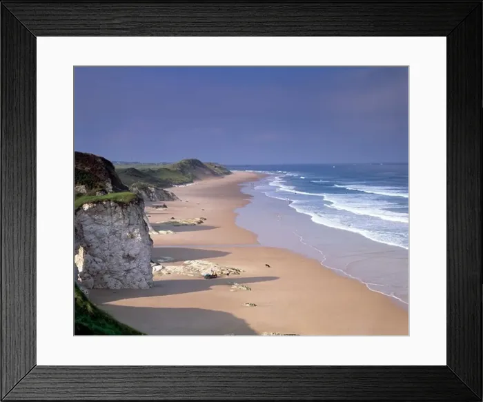 Framed Print : White rocks, Portrush, North Antrim coast, County Antrim, Northern Ireland, UK